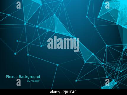 Geometric graphic background molecule and communication. Connected lines with dots. Minimalism chaotic illustration background. Concept of the science Stock Vector
