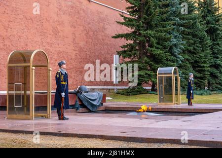 Moscow, Russia - April 10, 2022: Memorial in Alexander Garden nearby Kremlin wall in Moscow, Russia Stock Photo