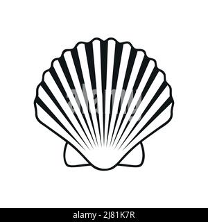 sea shell outline isolated on white background vector Stock Vector