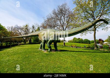 Dinosaurier, Diplodocus Saurier By Bruderholz Water Tower In Basel 