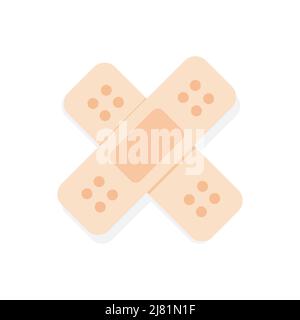 Adhesive bandage. Medical plaster icon. First aid concept. Vector illustration Stock Vector