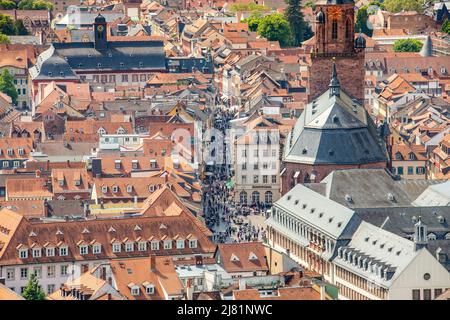 Hauptstrasse Heidelberg, historic old city, Heidelberg, Germany Stock Photo