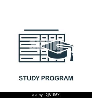 Study Program icon. Monochrome simple E-Learning icon for templates, web design and infographics Stock Vector