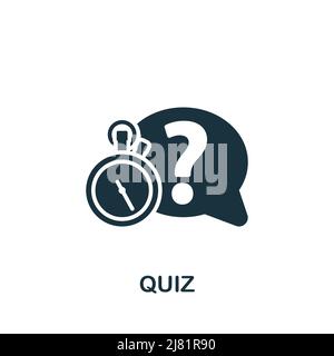 Quiz icon. Monochrome simple E-Learning icon for templates, web design and infographics Stock Vector