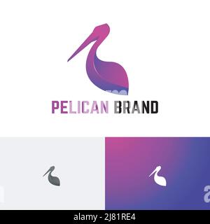 Beautiful Pelican Exotic Bird Elegant Gradient Logo Symbol Stock Vector