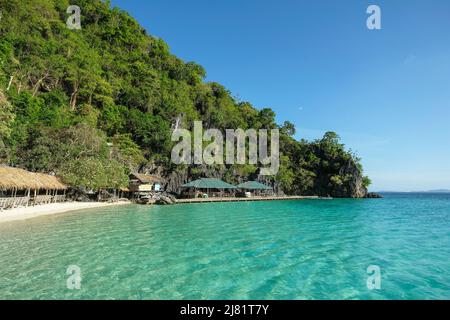 Coron, Philippines - May 2022: Island hopping in Coron on May 9, 2022 in Palawan, Philippines. Stock Photo