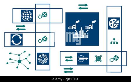 Concept of bpo with connected icons Stock Photo