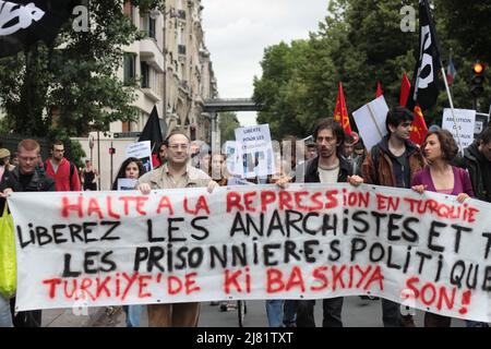 Manifestation à Paris pour les anarchistes et autres prisonniers politiques en Turquie Stock Photo