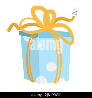 Gift box with bow. Festive attribute in cartoon style. Stock Vector