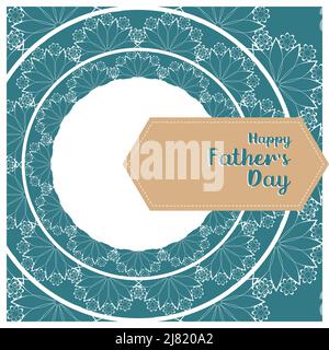 Happy Fathers Day greeting card, with lace label. Vintage, scrapbooking. Vector illustration Stock Vector