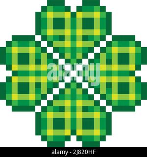 clover pixel art vector illustration. clover image or clip art. Stock Vector