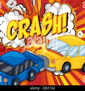 Abbreviation and facial expression retro comic banner design illustration Stock Vector