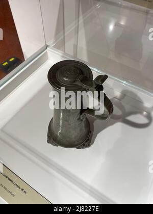Old stray metal mug for beer Stock Photo
