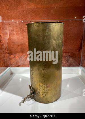 Old stray metal mug for beer Stock Photo
