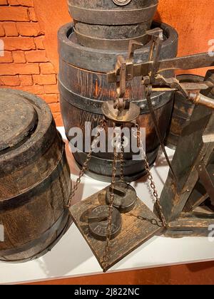 Old stray metal mug for beer Stock Photo