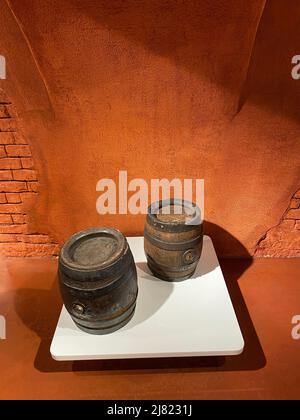 Old stray metal mug for beer Stock Photo