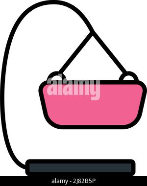 Baby Hanged Cradle Icon. Editable Bold Outline With Color Fill Design. Vector Illustration. Stock Vector