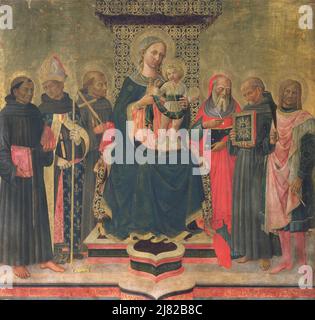 Madonna and Child with Saint Jerome Sebastian two Angels 15th Cent by ...