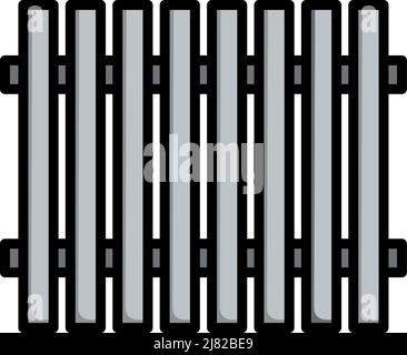 Icon Of Construction Fence. Editable Bold Outline Design. Vector ...