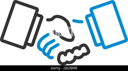 Icon Of Meeting Businessmen. Editable Bold Outline With Color Fill Design. Vector Illustration. Stock Vector