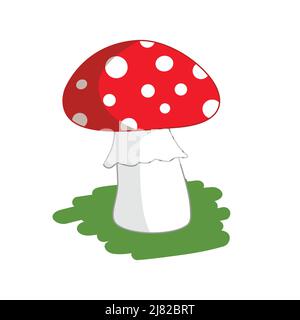 Inedible mushrooms fly agaric. Vector illustration in flat style. Stock Vector
