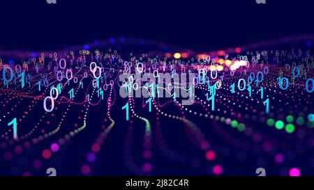 Digital flow of binary data Stock Photo - Alamy