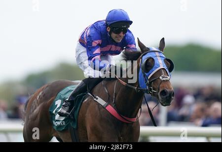 Fine Wine ridden by Jack Duern goes on to win The Paddy Power ÔMaking Flat Less FlatÕ Handicap during day two of the Dante Festival 2022 at York racecourse. Picture date: Thursday May 12, 2021. Stock Photo