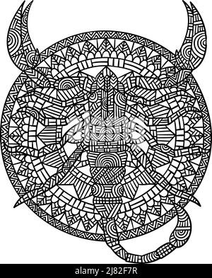 Scorpion Mandala Coloring Pages for Adults Stock Vector