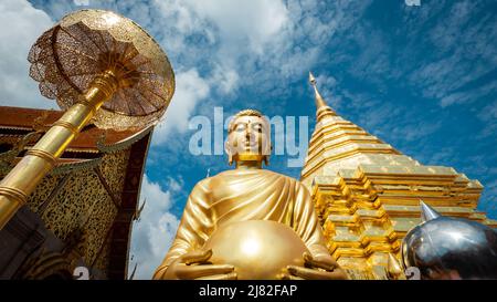 Wat Phra That Doi Suthep Buddhist temple in Chiang Mai, Thailand. Stock Photo