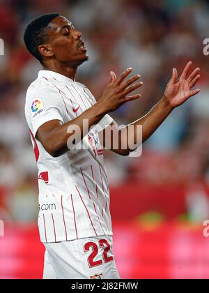 Anthony Martial of Sevilla FC during the La Liga match between Sevilla FC and RCD Mallorca played at Sanchez Pizjuan Stadium on May 11, 2022 in Sevilla, Spain. (Photo by Antonio Pozo / PRESSINPHOTO) Stock Photo