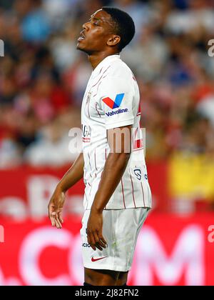 Anthony Martial of Sevilla FC during the La Liga match between Sevilla FC and RCD Mallorca played at Sanchez Pizjuan Stadium on May 11, 2022 in Sevilla, Spain. (Photo by Antonio Pozo / PRESSINPHOTO) Stock Photo