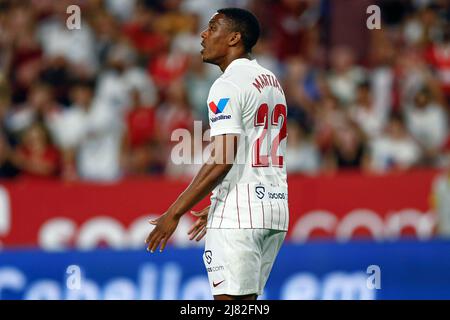 Anthony Martial of Sevilla FC during the La Liga match between Sevilla FC and RCD Mallorca played at Sanchez Pizjuan Stadium on May 11, 2022 in Sevilla, Spain. (Photo by Antonio Pozo / PRESSINPHOTO) Stock Photo