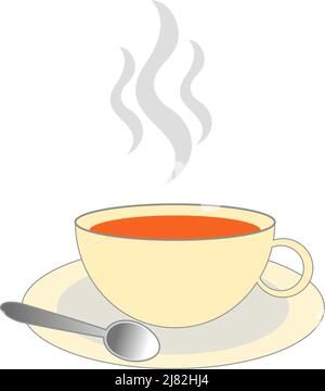 A teacup with a saucer:  white background Stock Vector