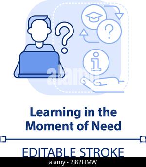 Learning in moment of need light blue concept icon Stock Vector