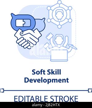 Soft skill development light blue concept icon Stock Vector