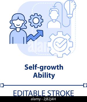 Self-growth ability light blue concept icon Stock Vector
