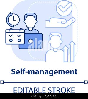 Self-management light blue concept icon Stock Vector