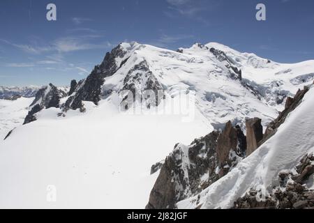 Mont-Blanc côté Aiguille du Midi Stock Photo