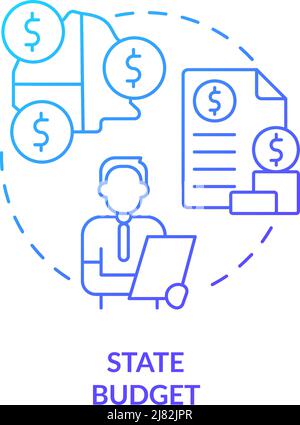 State budget blue gradient concept icon Stock Vector