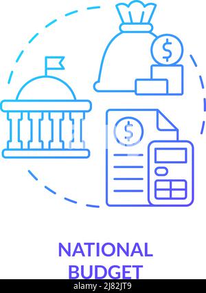 National budget blue gradient concept icon Stock Vector
