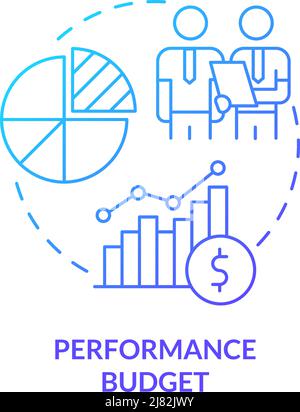 Performance budget blue gradient concept icon Stock Vector