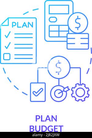 Plan budget blue gradient concept icon Stock Vector