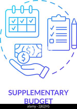Supplementary budget blue gradient concept icon Stock Vector