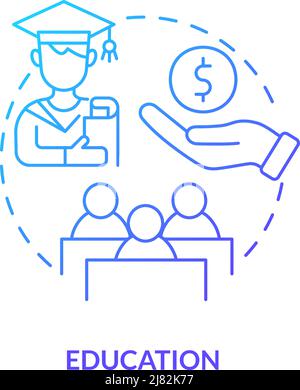 Education blue gradient concept icon Stock Vector