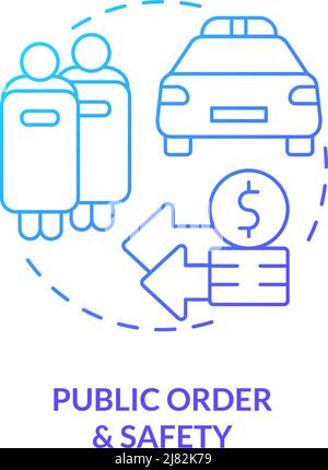 Public order and safety blue gradient concept icon Stock Vector