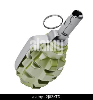 3d model of combat grenade isolated on white background Stock Photo - Alamy