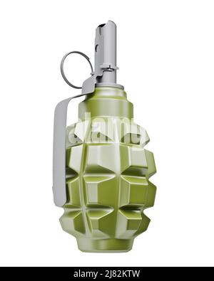 3d model of combat grenade isolated on white background Stock Photo - Alamy