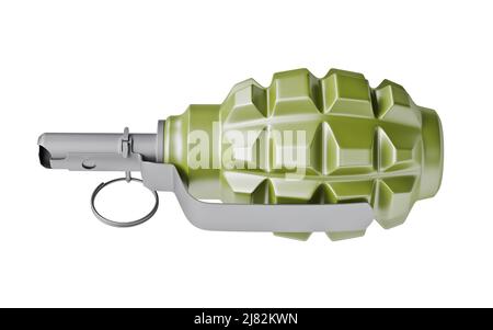 3d model of combat grenade isolated on white background Stock Photo - Alamy