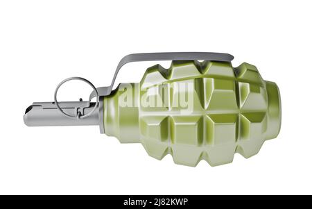 3d model of combat grenade isolated on white background Stock Photo - Alamy