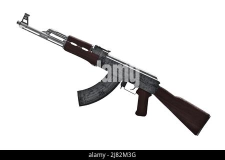 3d model submachine gun isolated on white background Stock Photo - Alamy
